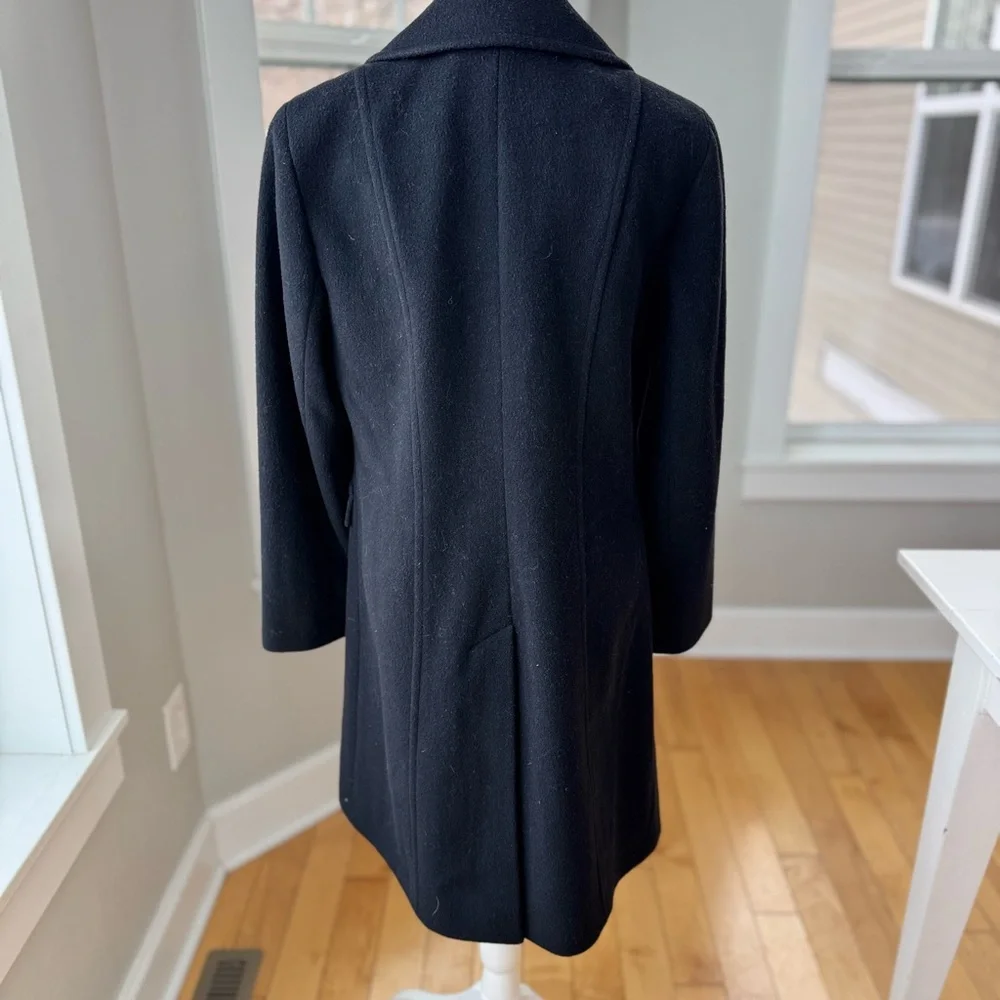 Vintage Michael Kors Black Wool Short Trench Dress Coat Fully Lined Small/Medium